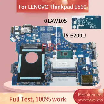 01AW105 01HY628 Til LENOVO Thinkpad E560 I5-6200U Notebook Bundkort BE560 NM-A561 SR2EY DDR3 Laptop Bundkort 37510