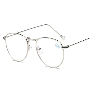 -1.0 -1.5 -2.0 At -6.0 Pearl Færdig Nærsynethed Briller Til Kvinder Tendens Round Metal Frame Kvindelige kortsynede Briller