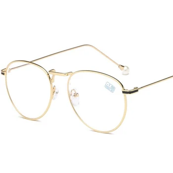 -1.0 -1.5 -2.0 At -6.0 Pearl Færdig Nærsynethed Briller Til Kvinder Tendens Round Metal Frame Kvindelige kortsynede Briller 1