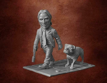 1/32 65mm gamle mand stå med hunden Harpiks figur Model kits Miniature gk Unassembly Umalet 1081