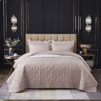 1/3pc Quiltet sengetæppe vask bomuld&polyester quiltning bed cover grønt smide tæppe multi-funktionelle sengetøj 220*240cm
