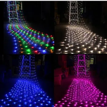 1,5 m*1,5 m Holiday LED reb store fest, bryllup ceremoni fe belysning Jul xmas Led string net light web-lys 3