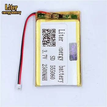 1,5 MM 2pin stik 555060 2500mah 3,7 V e-bøger GPS PDA Bil optager Li-polymer batteri LiPo batteri