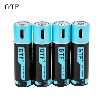 1,5 V USB-AA li-ion Batteri 2550mwh 1500mah kapacitet li-polymer genopladelige lithium usb-batteri USB-kabel 2