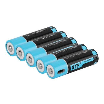 1,5 V USB-AA li-ion Batteri 2550mwh 1500mah kapacitet li-polymer genopladelige lithium usb-batteri USB-kabel 3