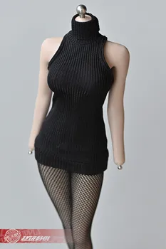 1/6 Soldat tøj tbl ph belagt kvindelige krop model tilbehør tendens tyk stribe høj hals og skulder-cut sweater 5986