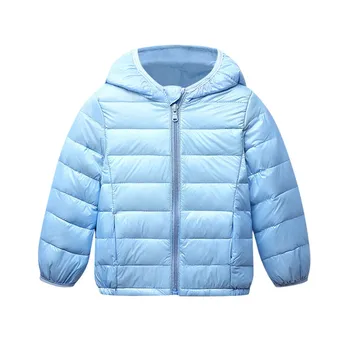 (1-7Y) Børns langærmet ensfarvet bomuld-polstret jakke ned hætteklædte jakke bomuld-polstret jakke frakke fashion solid F4* 3