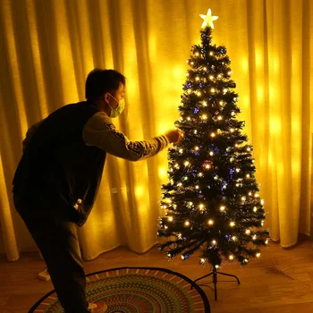 1,8 M, 2.1 M 240Leds 10modes Lys juletræ Fe Sød Dekoration Jul Træer med Stå Fest Dekoration 0