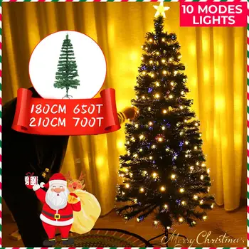 1,8 M, 2.1 M 240Leds 10modes Lys juletræ Fe Sød Dekoration Jul Træer med Stå Fest Dekoration 2