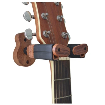 1 Stk Guitar Bøjler Krog Indehaver Træ Vægbeslag Auto-Lock String Instrument Tilbehør &T8 0