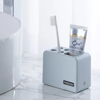 1 STK Plast tandbørsteholder Tandpasta Storage Rack tandbørste Dispenser Badeværelse Arrangør Tilbehør Værktøjer N1102 0