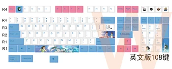 1 sæt PBT-dye sublimation keycap egnet for ANSI standard tastatur layout og MX switches mekanisk tastatur tasterne 0