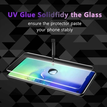 10 Stk/parti Fuld UV-Limen Hærdet Glas til Samsung S8 S9 S10 Plus Skærm Protektor til Samsung Note 8 9 10 S7 Kant Med Pakning 1