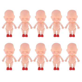 10 Stykker Sød Vinyl Nyfødte Sovende Baby Doll 8,5 cm Vaskbar For Kids Legetøj 5