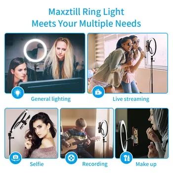 10 Tommer Selfie Ring af LED-Lys Med Stativ Stativ Youtobe Fotografering Fyld Lys USB-Cirkulære Foto Ring Lampe LED Selfie Stativ 2