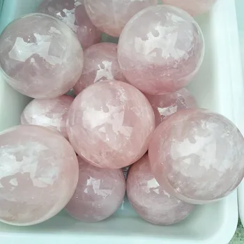 100mm diameter naturlige pink rose krystalkugle behandling vind, vand bold engros + fri levering 33728