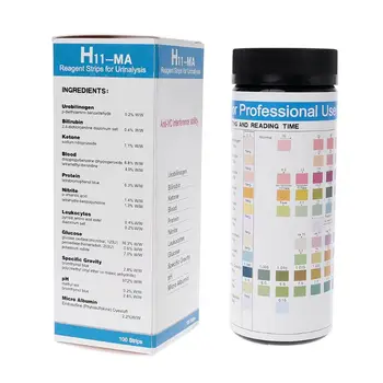 100Pcs H-11MA Urin Test Strip Reagens Strip For 11 Urinanalyse Med Anti-VC-Interferens Test af Evnen til Urobilinogen 3
