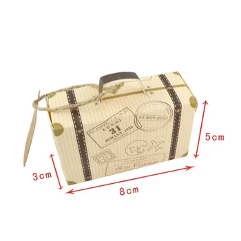100pcs Kreative Mini Kuffert Candy Box Gave Slik Karton Kortet Emballage Bryllup Fødselsdag Part Favoriserer med Tag-Kort 2783
