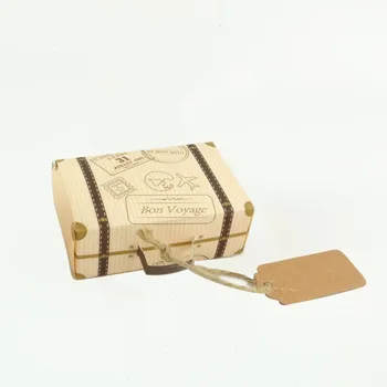 100pcs Kreative Mini Kuffert Candy Box Gave Slik Karton Kortet Emballage Bryllup Fødselsdag Part Favoriserer med Tag-Kort 2