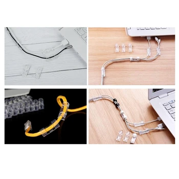 100pcs/pack selvklæbende Wire Arrangør Line Kabel-Klip Spænde Plast Klip Bånd Fixer Fastener Indehaveren 3*1.1*1cm 10960