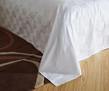 100s bomuld stribe, hvid satin silke sengetøj i Hvid hotel konge dronning sengetøj sæt 4stk dynebetræk lagen, pude sæt humbug 0