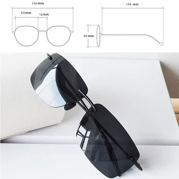 10g Polariserede Solbriller Mænd TR90 Uindfattede solbriller til Mand Ultra-let at Køre Nuancer Anti Glare UV400 0