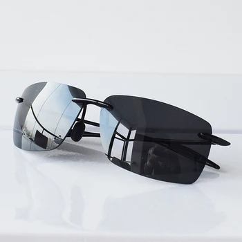 10g Polariserede Solbriller Mænd TR90 Uindfattede solbriller til Mand Ultra-let at Køre Nuancer Anti Glare UV400 2