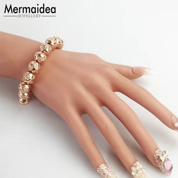 10mm Rose Gold Baby Fodaftryk Perle Armbånd I 2020 Nye Strand Armbånd forsølvet Trendy Fashion Smykker til Mænd, Kvinder 0