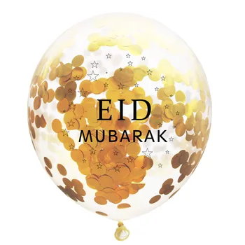 10ps 12 tommer Eid Mubarak Konfetti-Balloner Ramadan Kareem Ballons Islamiske Ramadan og Eid-Ballon Dekorationer Fødselsdag Part Indretning