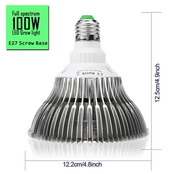 10stk 100w Vokse Led Full Spectrum E27 Led Grow Light Industrial Led-Lampe Til Indendørs Planter, der Vokser Hydroponics System Drivhus 3