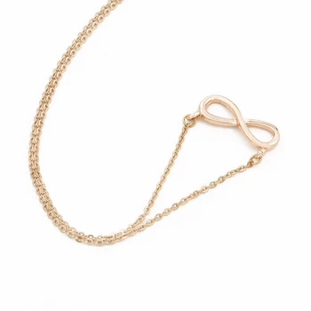10STK Mode Nummer 8 Heldig Infinity-Halskæde Famme Guld Kæde Smykker Tilbehør Uendelig Simpelt Design Venskab Gave 5