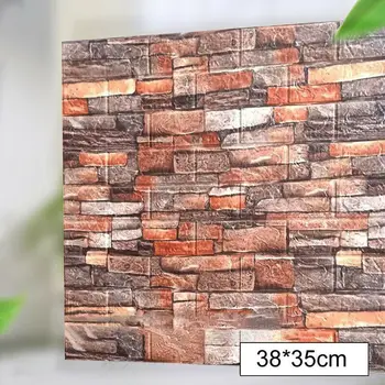 10stk/pack 3D Mursten selvklæbende Wall stickers Vandtæt Skum Panel Tapet Skræl Og Stick Soveværelse Baggrund Køkken Indretning 4