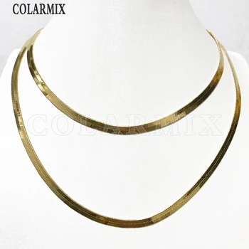 10stk Slange Fed kæde mix størrelse, Tilbehør til kvinder guld fyldt kæde snake-form halskæde 9647 3