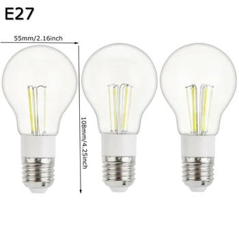 10X Vintage Edison LED Pære Retro A55 E27 3W 4W 6W Hjem Dekoration Lys B22 Bajonet Lampe Erstatte 110V 220V DC 12V 2