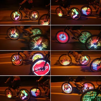 128 RGB LED Vandtæt Anti-shock Talte Cykel Lys Farve Skiftende Programmerbare bike Cykel Hjul Lys Cykel Tilbehør 14624
