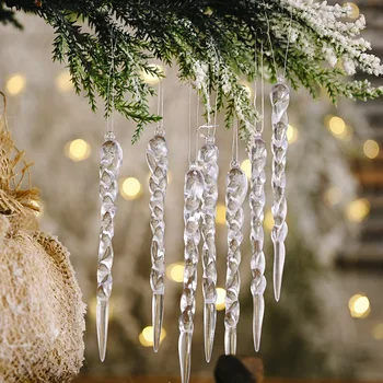 12pcs 13cm nye julepynt kreative gennemsigtig icicle vedhæng Christmas tree dekoration tråd vedhæng i hjemmet indretning 1