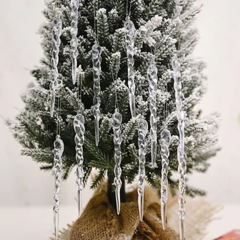 12pcs 13cm nye julepynt kreative gennemsigtig icicle vedhæng Christmas tree dekoration tråd vedhæng i hjemmet indretning 3