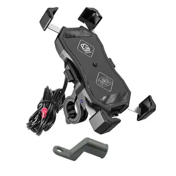 12V Motorcykel QC3.0 USB-Qi Trådløse Oplader Mount Holder Stand til Mobiltelefon 1