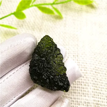 13--15g Gratis fragt Naturlige Moldavite Naturlige tjekker meteorit utilhugget sten, krystal Energi sten tilfældig levering 987