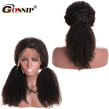 13x4 Afro Kinky Krøllet Hår Paryk Glueless Lace Front Wig Sladder Blonder Foran Remy Human Hair Parykker Til Kvinder Indiske Lace Wig 1