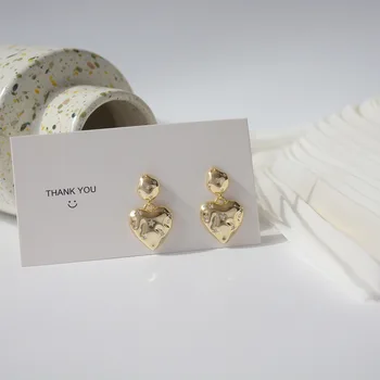 14k Ægte Forgyldt Mode Smykker Kærlighed-formet Mikro-indlagt Zircon Stjerne Øreringe til Kvinde af Høj kvalitet fransk Stil Øreringe 3