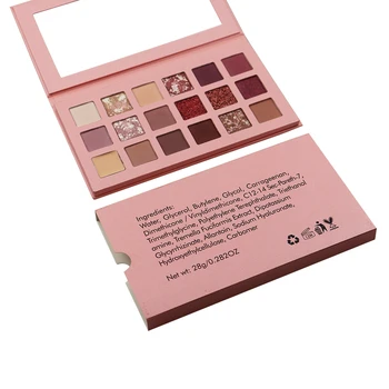 18 farver langvarig pink guld øjenskygge palette tilpasset private label lave MOQ egen kosmetiske mærke 4