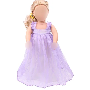 18 tommer Piger, dukke kjole hanbok Prinsesse blonder kage aften kjole Amerikanske new født tøj Baby legetøj passer 43 cm baby c432 0