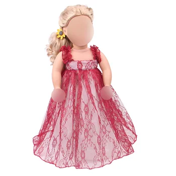 18 tommer Piger, dukke kjole hanbok Prinsesse blonder kage aften kjole Amerikanske new født tøj Baby legetøj passer 43 cm baby c432 2