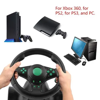 180 Graders Rotation Gaming Vibrationer Racing Rat Med Pedaler Til XBOX 360 Til PS2 Til PS3 PC USB-Rattet 2