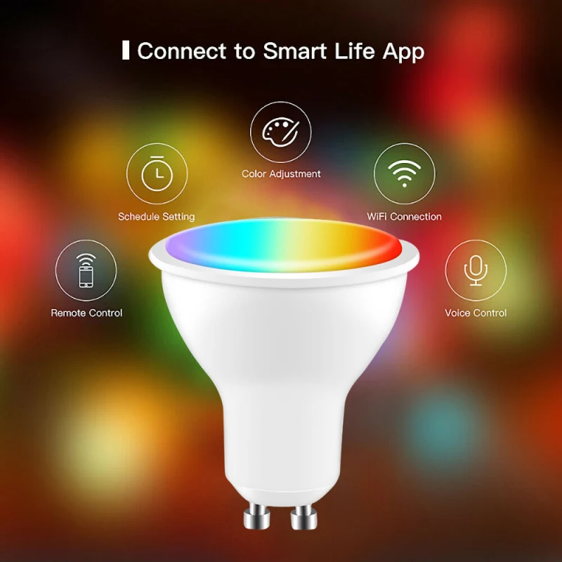1/2/3/4/5 PC ' Gu10 WIFI Smart LED Pære Spotlight RGB Lampen APP Control Smart Home Arbejde Med Alexa, Google Startside 85-265V 0