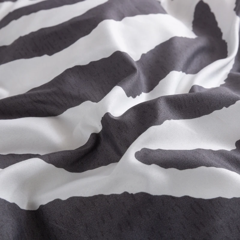 Nye vinter design zebra sort og hvide striber hjem tekstiler sengetøj sæt dynebetræk lagen, pudebetræk, konge, dronning fuld 0