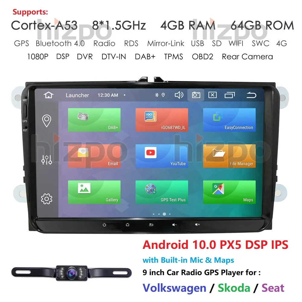 PX5 DSP Android 10.0 2Din Til VW/Volkswagen/Golf/Polo/Tiguan/Passat/b7/b6/leon/Skoda/Octavia bil Radio GPS-Car Multimedia-afspiller 0