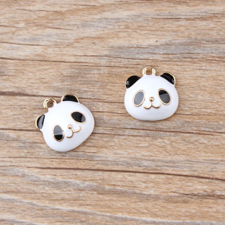 50stk/masse Kawaii Kat Panda Form Charme For diy Armbånd Key ring smykker vedhæng leverer Dekoration, Metal legering Olie drop 0