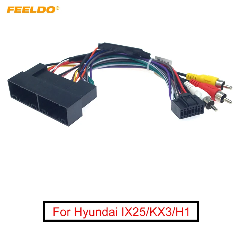 FEELDO 1PC Bil Stereo Lyd 16PIN Adapter Ledningsnet Til Hyundai IX25/KX3/H1 2006+ Power Calbe Installere Eftermarkedet 0